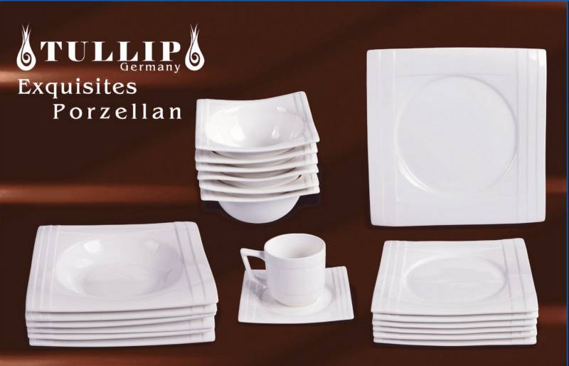 Tullip Kombiservice (36-tlg), 6 Personen, Tafelservice, Kaffeeservice, Designed in Germany von Tullip