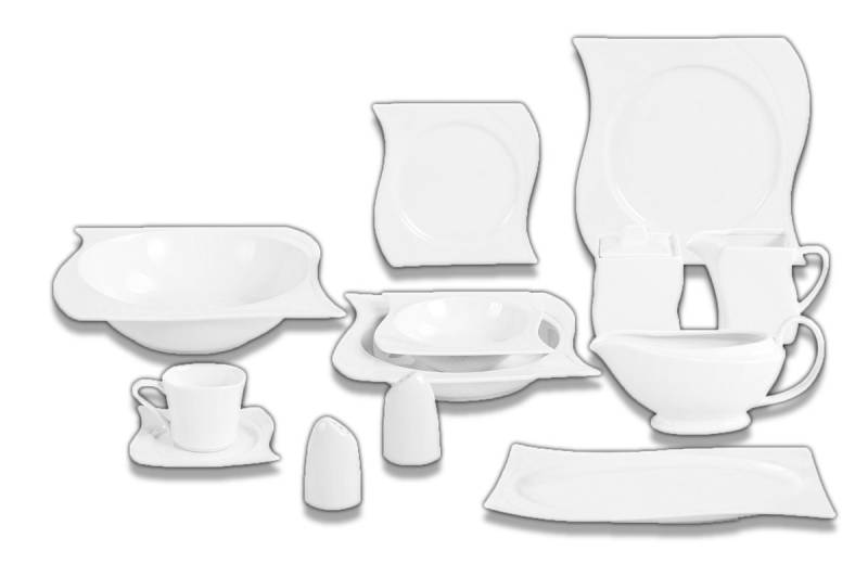 Tullip Kombiservice (79-tlg), 12 Personen, Tafelservice, Kaffeeservice, Designed in Germany von Tullip