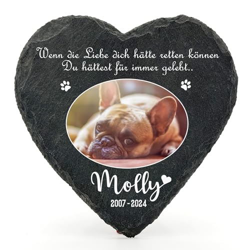 Individueller Personalisiert Herzform Tiergrabstein Schiefer Gedenkstein für Hund, Katze und andere Haustiere Tiere - Größe | 10 x 10 cm | - Ovales Foto Individueller Personalisiert Herzform Tiergrabstein Schiefer Gedenkstein für Hund, Katze und andere Haustiere Tiere - Größe | 10 x 10 cm | - Ovales Foto von TULLUN