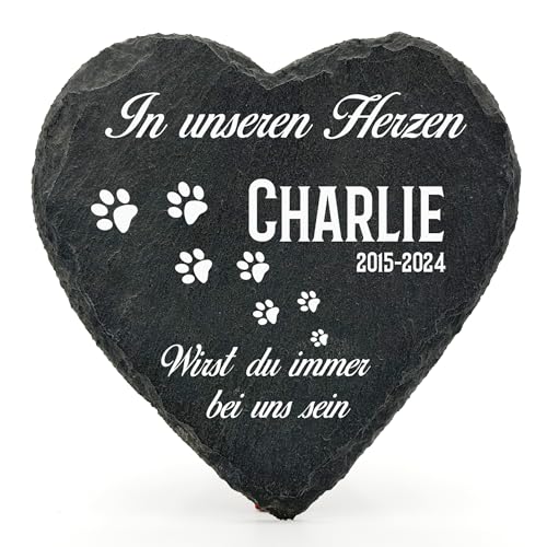 Individueller Personalisiert Herzform Tiergrabstein Schiefer Gedenkstein für Hund, Katze und andere Haustiere Tiere - Größe | 10 x 10 cm | - Pfotenabdruck Individueller Personalisiert Herzform Tiergrabstein Schiefer Gedenkstein für Hund, Katze und andere Haustiere Tiere - Größe | 10 x 10 cm | - Pfotenabdruck von TULLUN