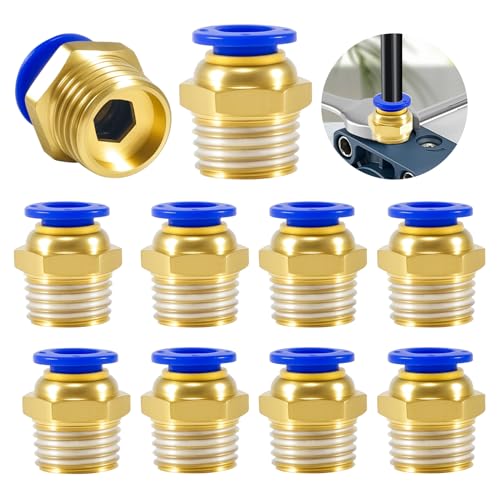 10 Stück 6 mm x G 1/4" Außengewinde gerade SteckArmaturen(PC6-02),Steckverschraubung,Pneumatik Steckverbinder,Schnellsteckverbinder Push,zylindrisch von Tulov