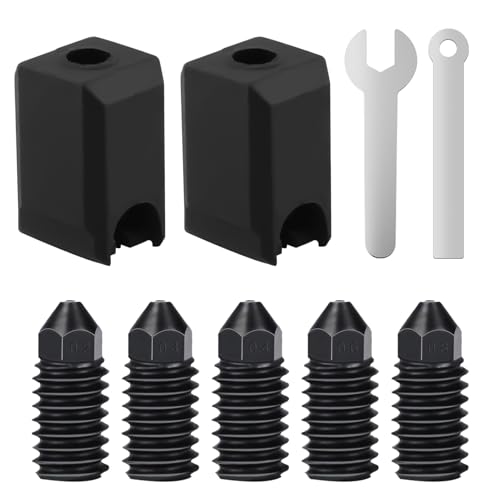 5 Stück Gehärtete Stahldüsen,0.2MM 0.4MM 0.6MM 0.8MM Hardened Steel Nozzle für P1P/P1S/X1/X1C/X1E/Kobra 3 Combo/Abenteurer 5M/5M mit Silikon Abdeckung Socke und Schraubenschlüssel Werkzeug 5 Stück Gehärtete Stahldüsen,0.2MM 0.4MM 0.6MM 0.8MM Hardened Steel Nozzle für P1P/P1S/X1/X1C/X1E/Kobra 3 Combo/Abenteurer 5M/5M mit Silikon Abdeckung Socke und Schraubenschlüssel Werkzeug von Tulov