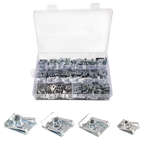 Blechmutter,120 Stück M4 M5 M6 M8 Schnappmutter Set mit Aufbewahrungsbox,Gewinde Clip Mutter Set,U-Typ Blechmuttern,Schraube Mutter Clip Kit für Auto Karosserieschrauben Muttern Blechmutter,120 Stück M4 M5 M6 M8 Schnappmutter Set mit Aufbewahrungsbox,Gewinde Clip Mutter Set,U-Typ Blechmuttern,Schraube Mutter Clip Kit für Auto Karosserieschrauben Muttern von Tulov