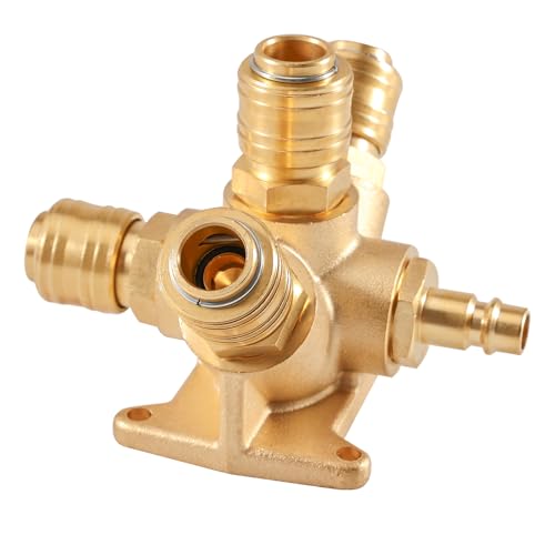 Tulov G1/2" 5 Fach Wanddose Druckluftverteiler mit mit 1 x 1/2" Stecknippel und 4 x 1/2" NW 7.2 Stecker,Druckluftverteiler,Wanddose Druckluftweiche,Luftweiche für Wandmontage,Pressluft Verteiler Wand Tulov G1/2" 5 Fach Wanddose Druckluftverteiler mit mit 1 x 1/2" Stecknippel und 4 x 1/2" NW 7.2 Stecker,Druckluftverteiler,Wanddose Druckluftweiche,Luftweiche für Wandmontage,Pressluft Verteiler Wand von Tulov