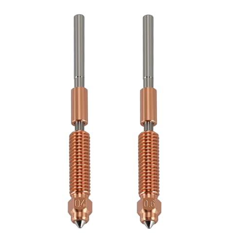 K1C Düse 0.4mm+0.6mm,2 Stück Quick-Swap 3D Drucker Düse Kit,Kupferlegierung und gehärtete Stahldüse,kompatibel mit Ender-3V3,Creality K1C,K1 Max 3D Drucker von Tulov