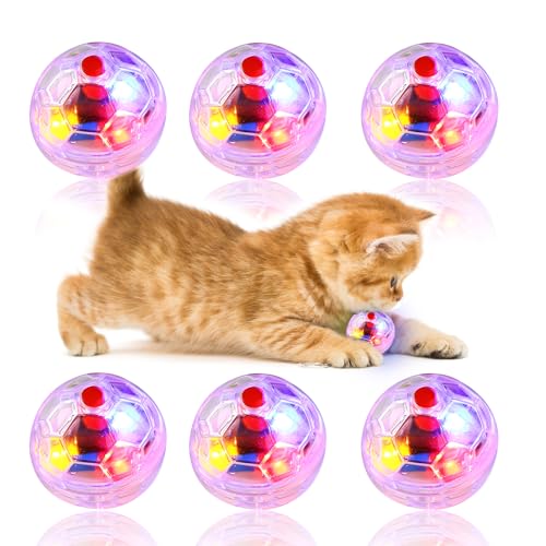 Tulov 6 Stück Katzenbal, Transparent Leuchtender Katzenkugel Bewegung Bälle, LED Interaktives Katzenspielzeug Ball für Katzensport, Spielen Tulov 6 Stück Katzenbal, Transparent Leuchtender Katzenkugel Bewegung Bälle, LED Interaktives Katzenspielzeug Ball für Katzensport, Spielen von Tulov