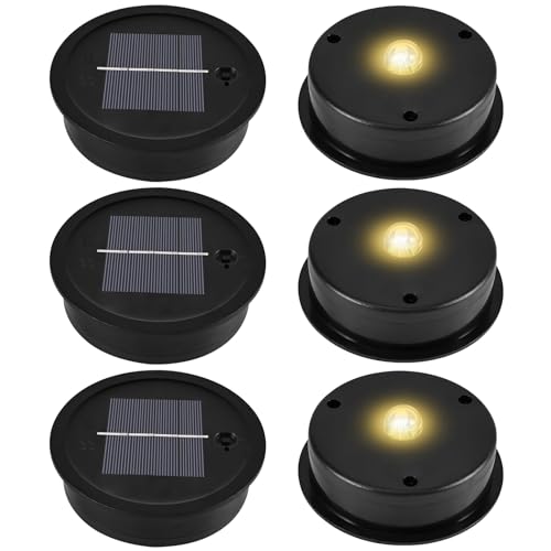 Tulov 6 Stück Solarleuchten Ersatzteile, LED Solarlampen Ersatz Top, ,Garten Solar Laterne Ersatzdeckel für Außen Garten Dekor（Außendurchmesser 8,1cm, Innendurchmesser 7,3cm） von Tulov