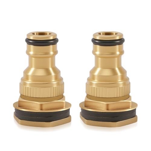 Tulov Wasserhahn-Adapter 1/2 Zoll,2 Stück Hahnverbinder 1/2 Zoll Innengewinde mit Regentonnendurchführung,Messing Hahnanschluss kompatibel mit Gardena System,einfache Montage,korrosionsbeständig Tulov Wasserhahn-Adapter 1/2 Zoll,2 Stück Hahnverbinder 1/2 Zoll Innengewinde mit Regentonnendurchführung,Messing Hahnanschluss kompatibel mit Gardena System,einfache Montage,korrosionsbeständig von Tulov