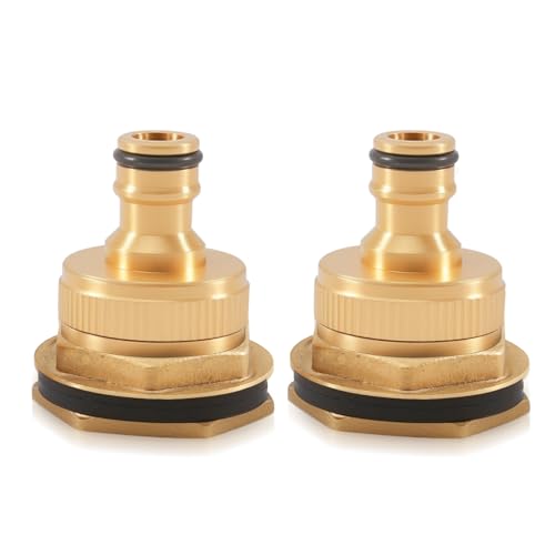 Tulov Wasserhahn-Adapter 1 Zoll,2 Stück Hahnverbinder 1 Zoll Innengewinde mit Regentonnendurchführung,Messing Hahnanschluss kompatibel mit Gardena System, korrosionsbeständig, einfache Montage Tulov Wasserhahn-Adapter 1 Zoll,2 Stück Hahnverbinder 1 Zoll Innengewinde mit Regentonnendurchführung,Messing Hahnanschluss kompatibel mit Gardena System, korrosionsbeständig, einfache Montage von Tulov