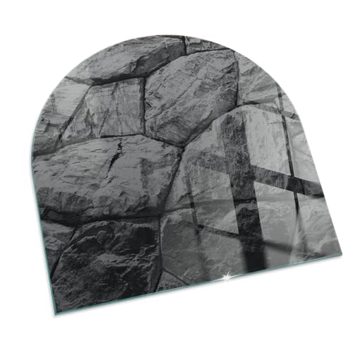 Funkenschutzplatte für Kamin 100x100 cm Halbrund Schutzplatte Elegantes Design Stilvollem Motiv Hitzeschutz Dekorative Glasbodenplatte Glasboden Hartglas - Natursteinmuster Funkenschutzplatte für Kamin 100x100 cm Halbrund Schutzplatte Elegantes Design Stilvollem Motiv Hitzeschutz Dekorative Glasbodenplatte Glasboden Hartglas - Natursteinmuster von Tulup