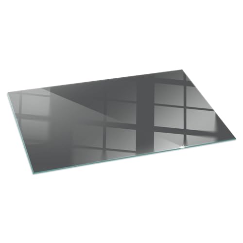 Funkenschutzplatte für Kamin 140x70 cm Rechteckige Schutzplatte Elegantes Design Stilvollem Motiv Hitzeschutz Dekorative Glasbodenplatte Glasboden Hartglas - Farbe Graubraun von Tulup
