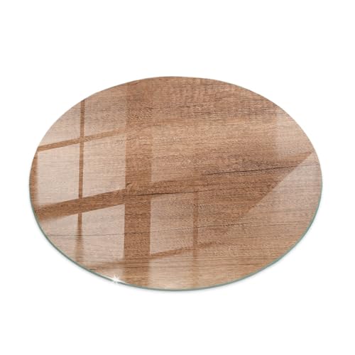 Glasplatte für Tisch ⌀ 80 cm Rund Geschliffene Kanten Auswechselbare Platte Gehärtetes Glas Modernes Design Dekoration Tafelglas für Küche und Esszimmer - Motiv Klassisches Holz Glasplatte für Tisch ⌀ 80 cm Rund Geschliffene Kanten Auswechselbare Platte Gehärtetes Glas Modernes Design Dekoration Tafelglas für Küche und Esszimmer - Motiv Klassisches Holz von Tulup