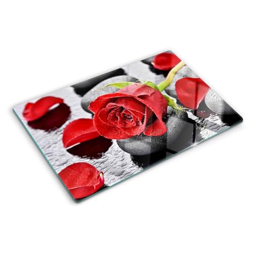 Glasschneidebrett 80x52 cm Hitzebeständig Gehärtetes Glas Rutschfest Silikonfüße Plastikfrei Lebensmittelecht Dünn Glasplatte Antibakteriell Dekorativ für die Küche - Rote Rose Glasschneidebrett 80x52 cm Hitzebeständig Gehärtetes Glas Rutschfest Silikonfüße Plastikfrei Lebensmittelecht Dünn Glasplatte Antibakteriell Dekorativ für die Küche - Rote Rose von Tulup