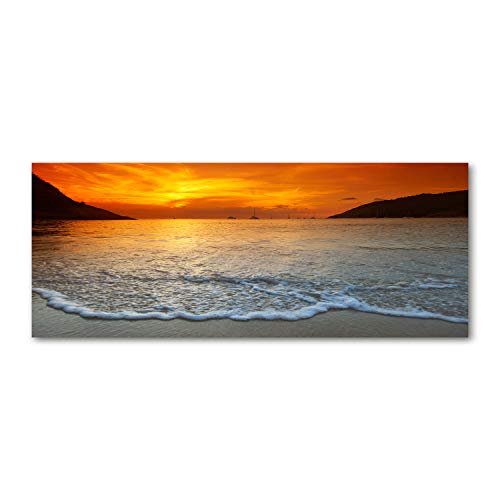 Tulup Acrylglas - 125x50cm - Bild Acrylglas Deko Wandbild Kunststoff/Acrylglas Bild - Dekorative Wand Küche & Wohnzimmer - Landschaften - Sonnenuntergang Meer von Tulup