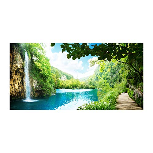 Tulup Acrylglas - Wandkunst - Bild auf Acrylglas Deko Wandbild hinter Kunststoff/Acrylglas Bild - Dekorative Wand für Küche & Wohnzimmer 100 x50 cm - Landschaften - Wasserfall im Wald - Grün Tulup Acrylglas - Wandkunst - Bild auf Acrylglas Deko Wandbild hinter Kunststoff/Acrylglas Bild - Dekorative Wand für Küche & Wohnzimmer 100 x50 cm - Landschaften - Wasserfall im Wald - Grün von Tulup