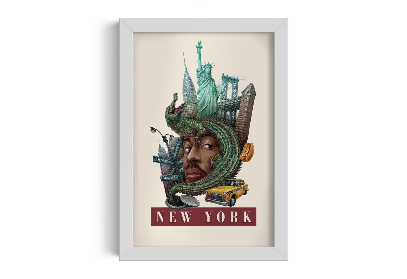 Tulup Bild mit Rahmen New York Wandkunst im Rahmen, Gerahmtes Bild Tulup Bild mit Rahmen New York Wandkunst im Rahmen, Gerahmtes Bild von Tulup