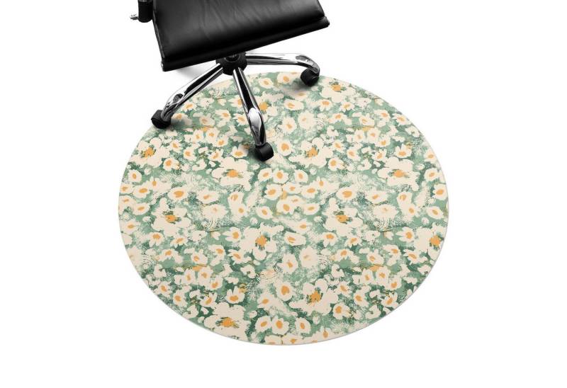 Tulup Bodenschutzmatte Bodenschutzmatte Bürostuhl Florales Retro-Muster Stuhlunterlage von Tulup