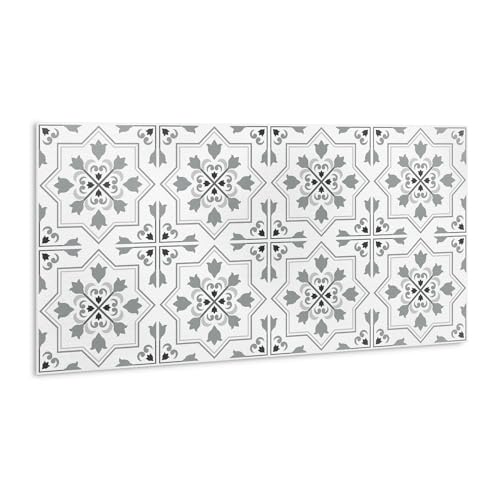 Tulup Fliesenaufkleber Boden PVC Bad Wasserdicht Wandpaneele Selbstklebend die Küche 100x50cm - Graues Ornament Tulup Fliesenaufkleber Boden PVC Bad Wasserdicht Wandpaneele Selbstklebend die Küche 100x50cm - Graues Ornament von Tulup
