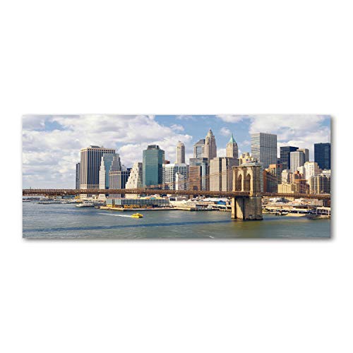 Tulup Glas-Bild 125x50cm - Wandbild Glas Wandkunst - Wandbild gehärtetem Sicherheitsglas - Dekorative Wand Küche Wohnzimmer - Manhattan New York von Tulup