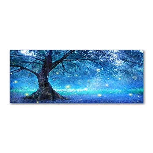 Tulup Glas-Bild Wandbild aus Glas - Wandkunst - Wandbild hinter gehärtetem Sicherheitsglas - Dekorative Wand für Küche & Wohnzimmer 125x50 - Landschaften - Mysteriöser Wald - Blau Tulup Glas-Bild Wandbild aus Glas - Wandkunst - Wandbild hinter gehärtetem Sicherheitsglas - Dekorative Wand für Küche & Wohnzimmer 125x50 - Landschaften - Mysteriöser Wald - Blau von Tulup