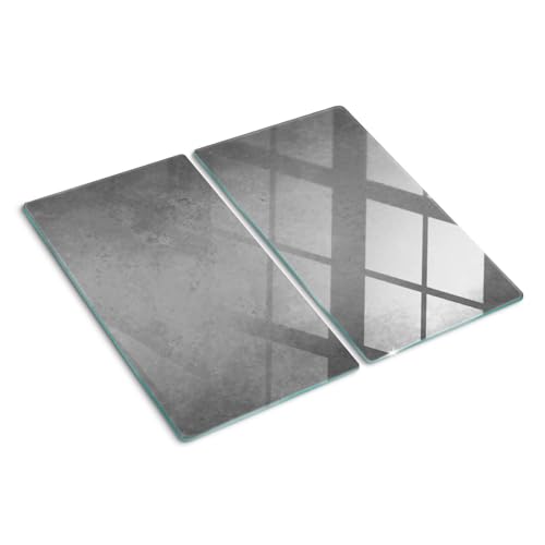Tulup Schneidebrett Abdeckung Herdabdeckplatte Gehärtetes Glas 2x30x52 cm Spritzschutz Kochplattenabdeckung Grau - Beton von Tulup