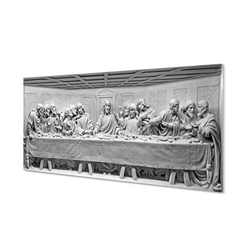Tulup GlasBilder 140x70cm Wand Deko Kunst Gemaltes Bild auf Gehärtetem Glas Gedruckt Wandbilder Wohnzimmer - Art letzter Abendmahl von Tulup