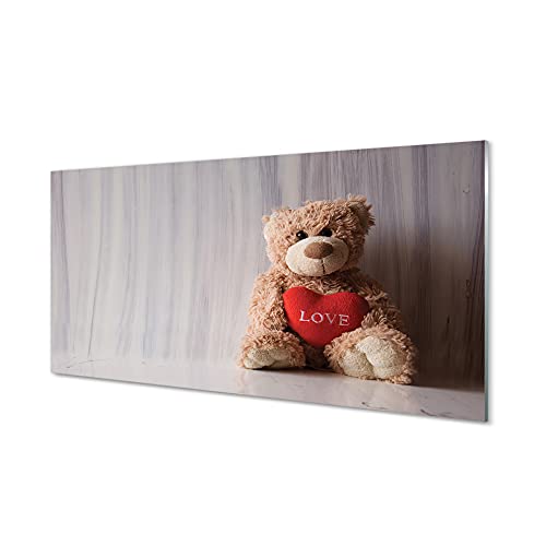 Tulup Glasbild - 100x50cm Wandbild Liebes Romantisches Dekorative für Wohnzimmer Schlafzimmer - Herz Teddybär Tulup Glasbild - 100x50cm Wandbild Liebes Romantisches Dekorative für Wohnzimmer Schlafzimmer - Herz Teddybär von Tulup