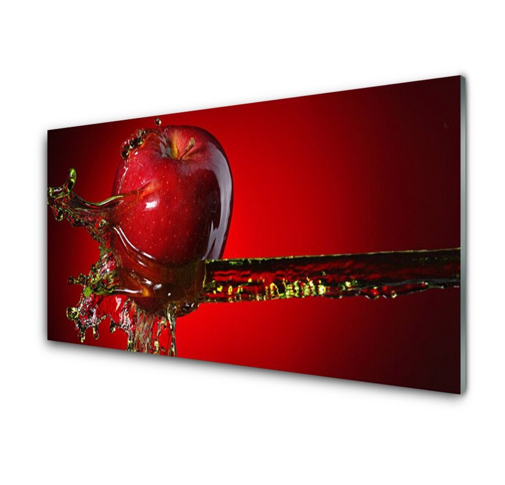 Tulup Glasbild Glasbilder Wanddekoration Bilder Fotobilder Dekoration 100 cm x 50 cm, Apfel-Wasser-Küche, Malerei auf gehärtetem Glas von Tulup