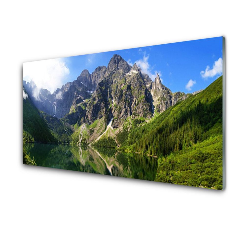 Tulup Glasbild Glasbilder Wanddekoration Bilder Fotobilder Dekoration 100 cm x 50 cm, Tatra-Gebirge Morskie Oko Wald, Malerei auf gehärtetem Glas von Tulup
