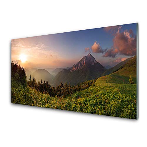 Tulup Glasbilder 100x50cm - Wandbild Druck auf Glas XXL Panorama-Bild Wandbilder aus Echt-Glas Sicherheitsglas Kunstdruck für Küche Wohnzimmer Gebirge Wald Natur von Tulup