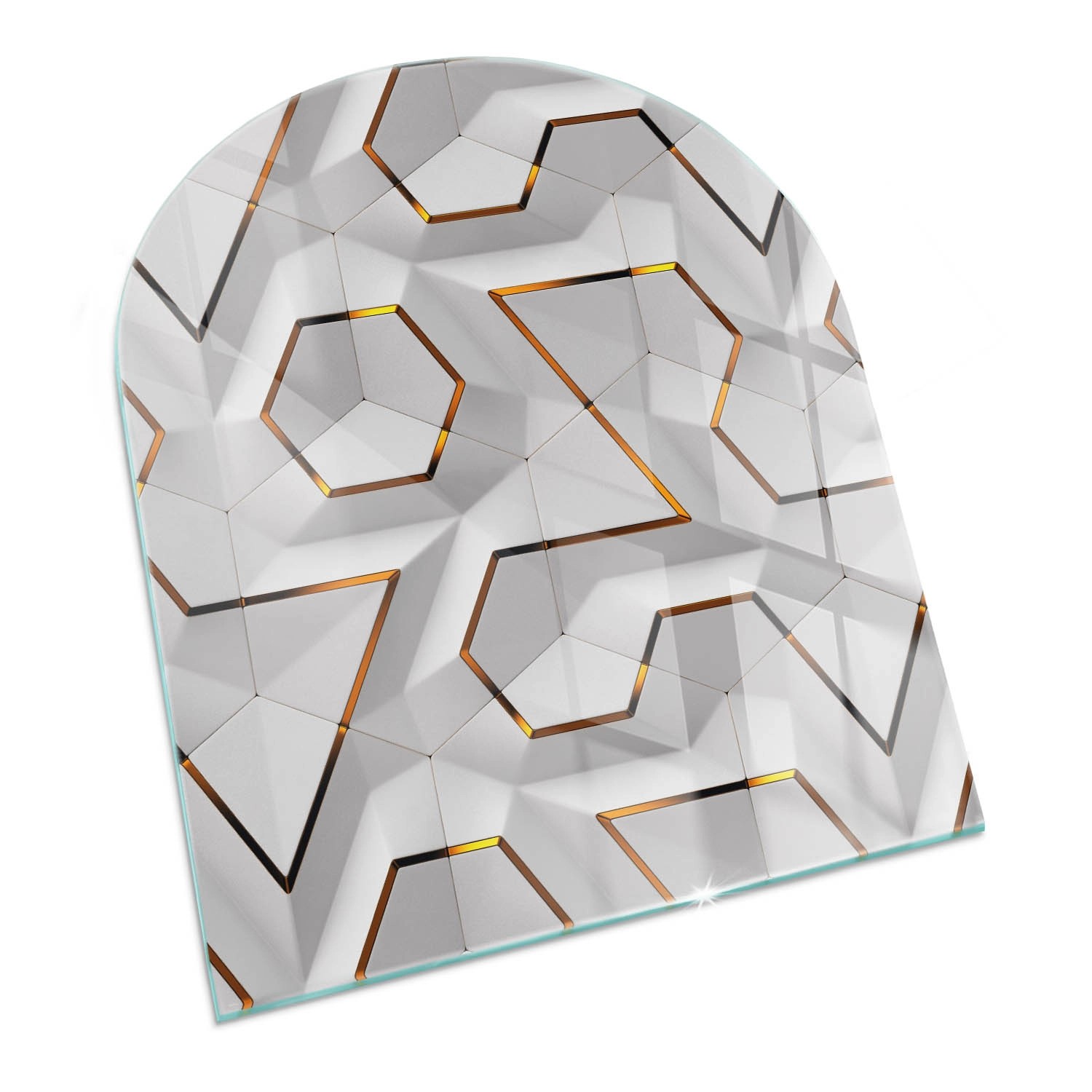 Tulup Glasplatte für Kamin 3D-Geometrisches Muster Glasplatte unter Kaminöfen Halbkreis 80x70 cm Weiß Glasplatte für Kamin Vorlegeplatte für Kaminöfen Tulup Glasplatte für Kamin 3D-Geometrisches Muster Glasplatte unter Kaminöfen Halbkreis 80x70 cm Weiß Glasplatte für Kamin Vorlegeplatte für Kaminöfen von Tulup