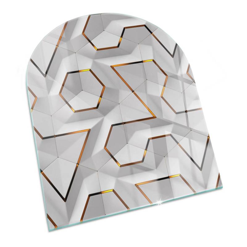 Tulup Glasplatte für Kamin 3D-Geometrisches Muster Glasplatte unter Kaminöfen Halbkreis 80x70 cm Weiß Glasplatte für Kamin Vorlegeplatte für Kaminöfen Tulup Glasplatte für Kamin 3D-Geometrisches Muster Glasplatte unter Kaminöfen Halbkreis 80x70 cm Weiß Glasplatte für Kamin Vorlegeplatte für Kaminöfen von Tulup