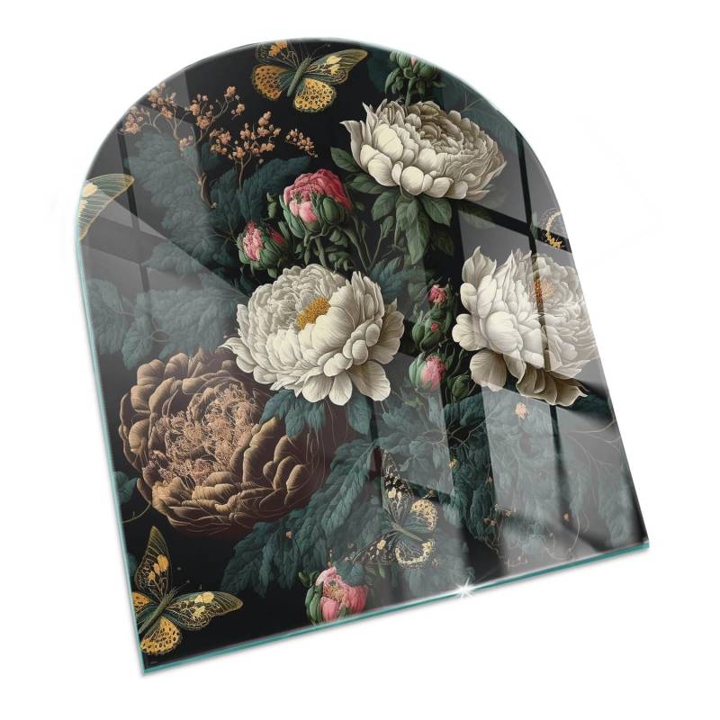 Tulup Glasplatte für Kamin Blumenmuster mit Schmetterlingen Glasplatte unter Kamin Halbkreis 80x70 cm Grün Glasplatte für Kamin Glas unter Kamin Tulup Glasplatte für Kamin Blumenmuster mit Schmetterlingen Glasplatte unter Kamin Halbkreis 80x70 cm Grün Glasplatte für Kamin Glas unter Kamin von Tulup