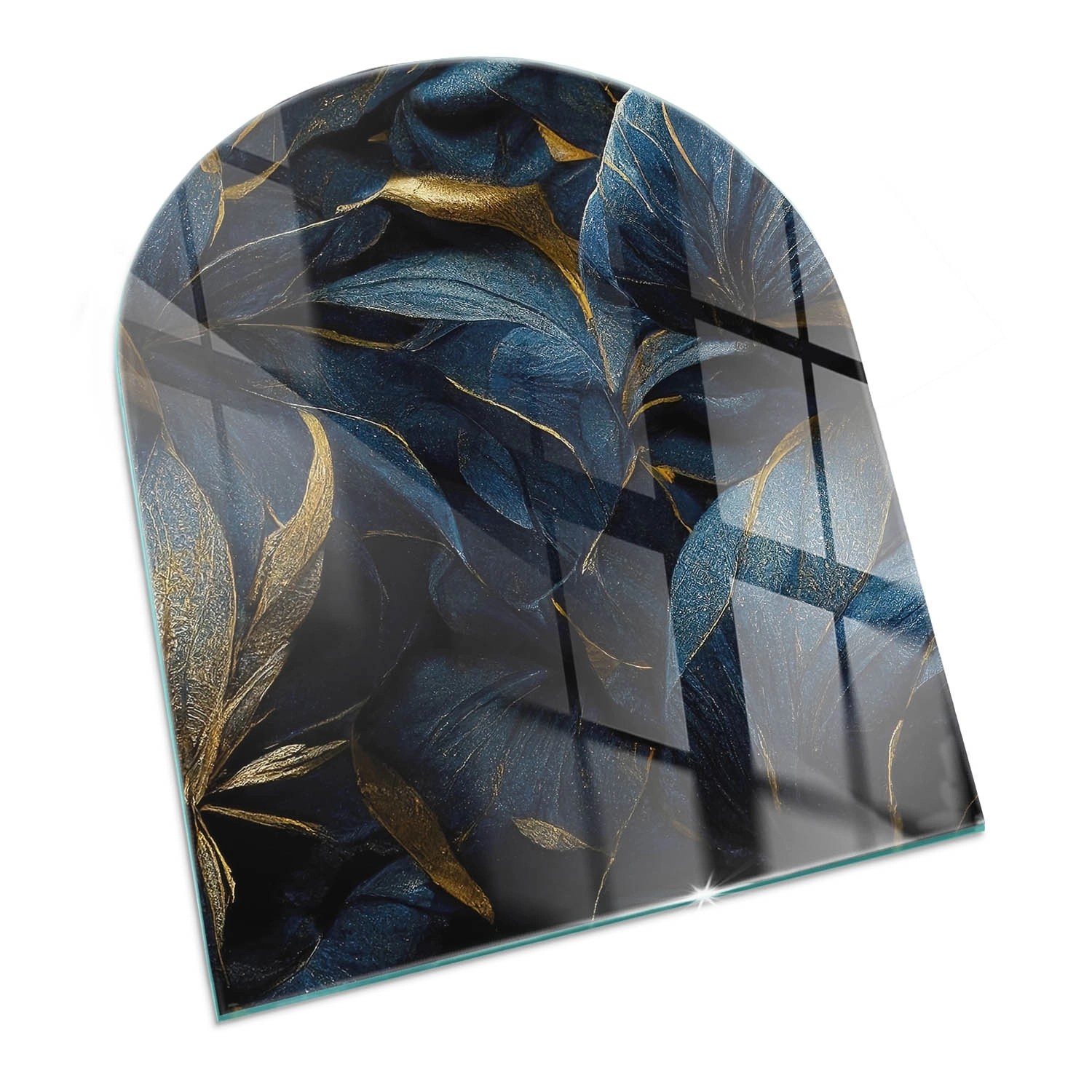 Tulup Glasplatte für Kamin Elegante Blätter in Textur Kaminofen Glas Bodenplatte Halbkreis 80x70 cm Marine Glasplatte für Kamin Glas unter Kamin Tulup Glasplatte für Kamin Elegante Blätter in Textur Kaminofen Glas Bodenplatte Halbkreis 80x70 cm Marine Glasplatte für Kamin Glas unter Kamin von Tulup