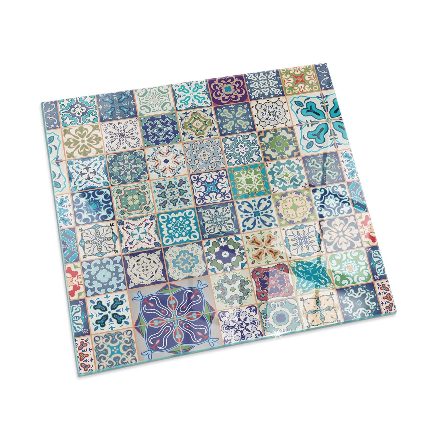 Tulup Glasplatte für Kamin Mosaikmuster auf Fliesen Kamin Glasplatte Quadrat 50x50 cm Blau Glasplatte für Kamin Glasplatte für Kaminöfen Tulup Glasplatte für Kamin Mosaikmuster auf Fliesen Kamin Glasplatte Quadrat 50x50 cm Blau Glasplatte für Kamin Glasplatte für Kaminöfen von Tulup
