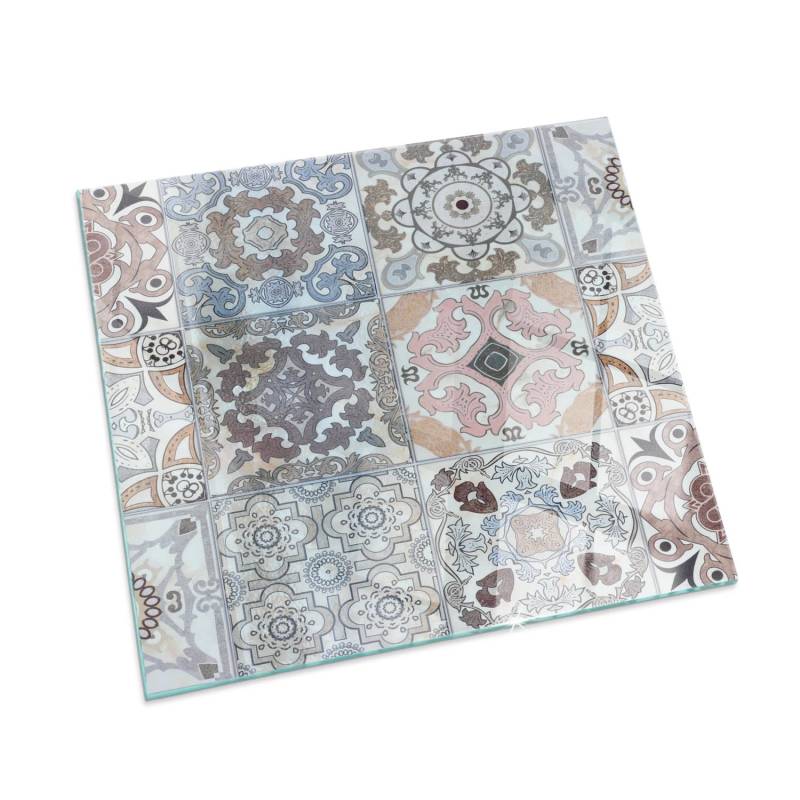 Tulup Glasplatte für Kamin Mosaikmuster in Fliesen Glasplatte unter Kamin Quadrat 60x60 cm Grau Glasplatte für Kamin Funkenschutzplatte aus Glas Tulup Glasplatte für Kamin Mosaikmuster in Fliesen Glasplatte unter Kamin Quadrat 60x60 cm Grau Glasplatte für Kamin Funkenschutzplatte aus Glas von Tulup