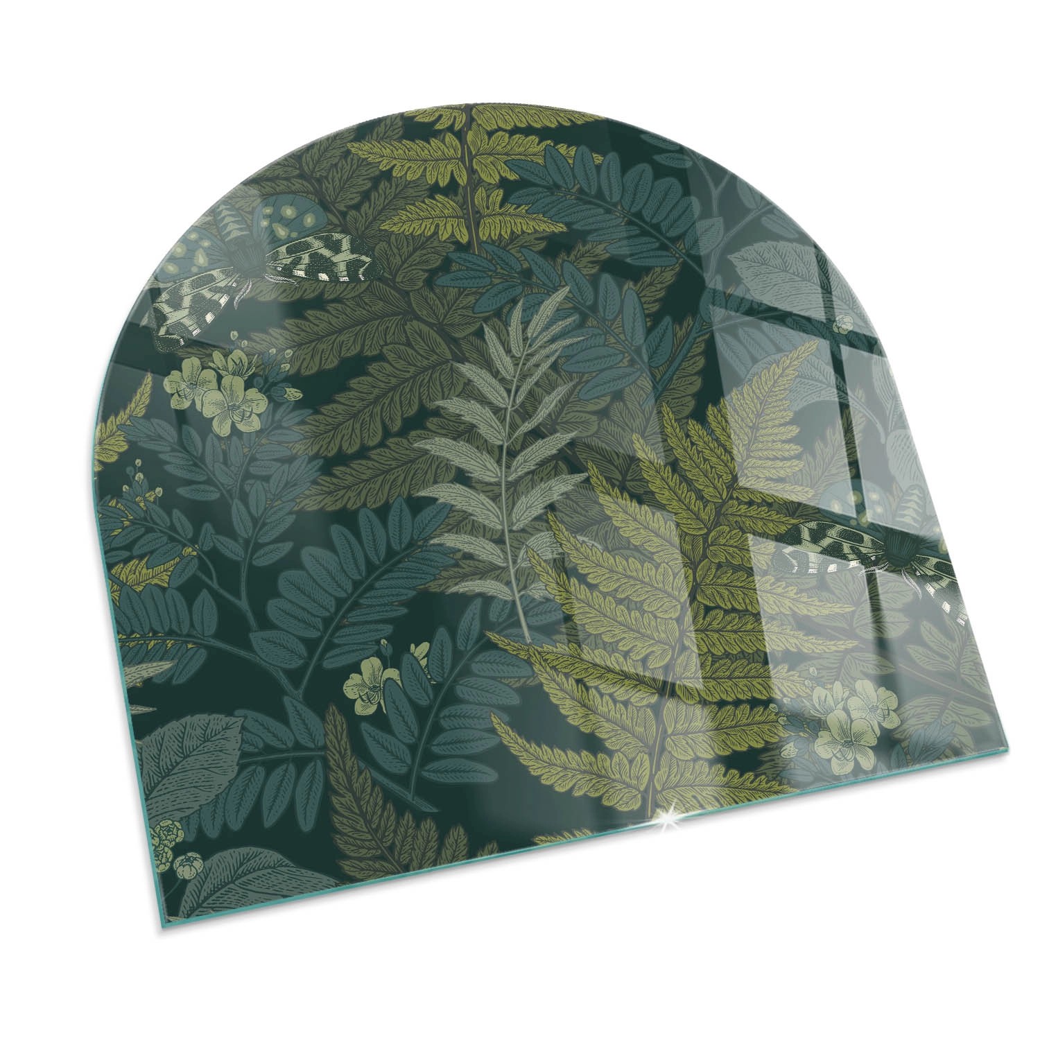 Tulup Glasplatte für Kamin Pflanzenmotiv Funkenschutzplatte aus Glas Halbkreis 100x100 cm Grün Glasplatte für Kamin Glas unter Kamin Tulup Glasplatte für Kamin Pflanzenmotiv Funkenschutzplatte aus Glas Halbkreis 100x100 cm Grün Glasplatte für Kamin Glas unter Kamin von Tulup