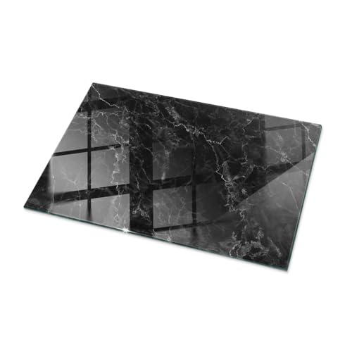 Tulup Glastischplatte 100x70 cm Rechteckige Tafelglas Dekoration Geschliffene Kanten Auswechselbare Platte Gehärtetes Glas Modernes Design für Küche und Esszimmer - Motiv Geäderter Marmor von Tulup