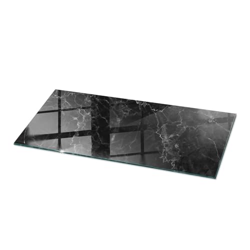Tulup Glastischplatte 125x50 cm Rechteckige Tafelglas Dekoration Geschliffene Kanten Auswechselbare Platte Gehärtetes Glas Modernes Design für Küche und Esszimmer - Motiv Geäderter Marmor von Tulup