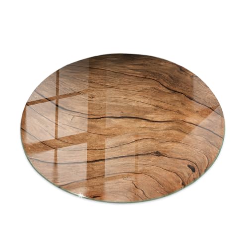 Tulup Glastischplatte ⌀ 50 cm Gehärtetes Glas Modernes Design Tafelglas für Küche und Esszimmer Auswechselbare Platte Dekoration Geschliffene Kanten - Motiv Naturholz Tulup Glastischplatte ⌀ 50 cm Gehärtetes Glas Modernes Design Tafelglas für Küche und Esszimmer Auswechselbare Platte Dekoration Geschliffene Kanten - Motiv Naturholz von Tulup