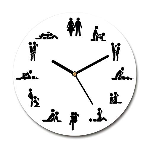 Tulup Glasuhr ⌀ 30cm - Schwarze Zeigern - Wanduhr Wandkunst Bild Gehärtetem Glas Uhr Echtglas Küche Wohnzimmer - Kamasutra von Tulup