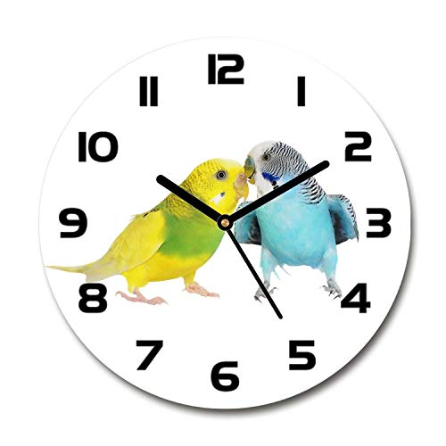 Tulup Glasuhr ⌀ 30cm - Schwarze Zeigern - Wanduhr Wandkunst Bild Gehärtetem Glas Uhr Echtglas Küche Wohnzimmer - Wellensittiche Tulup Glasuhr ⌀ 30cm - Schwarze Zeigern - Wanduhr Wandkunst Bild Gehärtetem Glas Uhr Echtglas Küche Wohnzimmer - Wellensittiche von Tulup