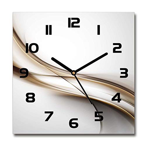 Tulup Glasuhr - 30x30cm - Schwarze Zeigern - Wanduhr Wandkunst Bild Gehärtetem Glas Uhr Echtglas Küche Wohnzimmer - Braune Welle Tulup Glasuhr - 30x30cm - Schwarze Zeigern - Wanduhr Wandkunst Bild Gehärtetem Glas Uhr Echtglas Küche Wohnzimmer - Braune Welle von Tulup