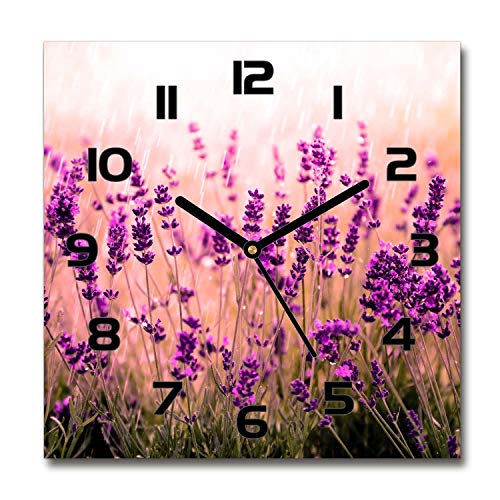 Tulup Glasuhr - 30x30cm - Schwarze Zeigern - Wanduhr Wandkunst Bild Gehärtetem Glas Uhr Echtglas Küche Wohnzimmer - Lavendel Tulup Glasuhr - 30x30cm - Schwarze Zeigern - Wanduhr Wandkunst Bild Gehärtetem Glas Uhr Echtglas Küche Wohnzimmer - Lavendel von Tulup