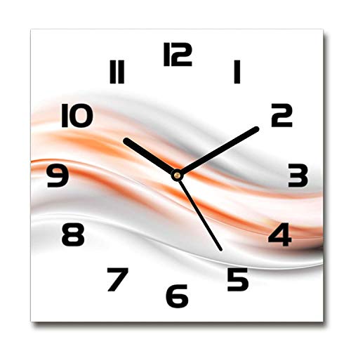 Tulup Glasuhr - 30x30cm - Schwarze Zeigern - Wanduhr Wandkunst Bild Gehärtetem Glas Uhr Echtglas Küche Wohnzimmer - Wellen Abstraktion Tulup Glasuhr - 30x30cm - Schwarze Zeigern - Wanduhr Wandkunst Bild Gehärtetem Glas Uhr Echtglas Küche Wohnzimmer - Wellen Abstraktion von Tulup
