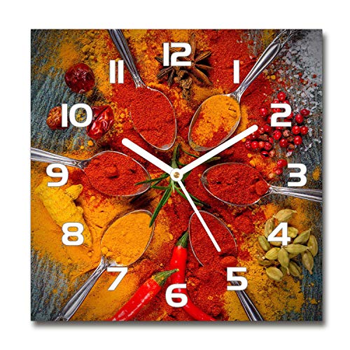 Tulup Glasuhr - 30x30cm - weißen Zeigern - Wanduhr Wandkunst Bild Gehärtetem Glas Uhr Echtglas Küche Wohnzimmer - Gewürze Tulup Glasuhr - 30x30cm - weißen Zeigern - Wanduhr Wandkunst Bild Gehärtetem Glas Uhr Echtglas Küche Wohnzimmer - Gewürze von Tulup