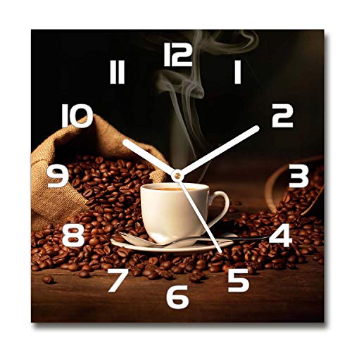 Tulup Glasuhr - 30x30cm - weißen Zeigern - Wanduhr Wandkunst Bild Gehärtetem Glas Uhr Echtglas Küche Wohnzimmer - Kaffee in Einer Tasse Tulup Glasuhr - 30x30cm - weißen Zeigern - Wanduhr Wandkunst Bild Gehärtetem Glas Uhr Echtglas Küche Wohnzimmer - Kaffee in Einer Tasse von Tulup