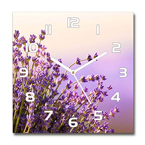 Tulup Glasuhr - 30x30cm - weißen Zeigern - Wanduhr Wandkunst Bild Gehärtetem Glas Uhr Echtglas Küche Wohnzimmer - Lavendel Tulup Glasuhr - 30x30cm - weißen Zeigern - Wanduhr Wandkunst Bild Gehärtetem Glas Uhr Echtglas Küche Wohnzimmer - Lavendel von Tulup
