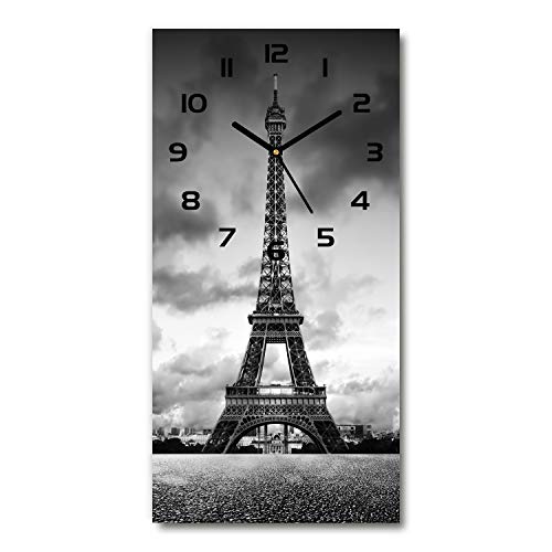 Tulup Glasuhr 30x60 cm - Schwarze Zeigern - Wanduhr Wandkunst Bild Gehärtetem Glas Uhr Echtglas Küche Wohnzimmer - Eiffelturm Paris Tulup Glasuhr 30x60 cm - Schwarze Zeigern - Wanduhr Wandkunst Bild Gehärtetem Glas Uhr Echtglas Küche Wohnzimmer - Eiffelturm Paris von Tulup