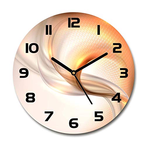 Tulup Glasuhr ⌀ 60cm - Schwarze Zeigern - Wanduhr Wandkunst Bild Gehärtetem Glas Uhr Echtglas Küche Wohnzimmer - Abstrakter Hintergrund von Tulup